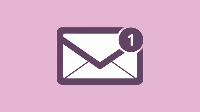 Email envelope icon with a notification badge indicates a new incoming message or unread communication in a digital inbox.