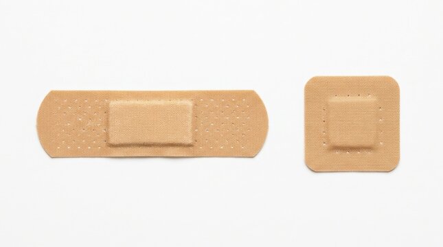 Medical adhesive bandages band-aids isolated on white background