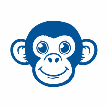 vector logo illustration of a monkey mascot brand