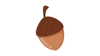 Cute brown acorn nut vector illustration isolated on white background © Ating