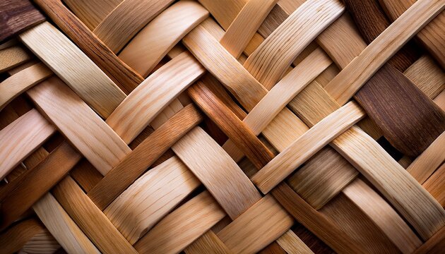 Interwoven Wooden Strips In Neutral Tones