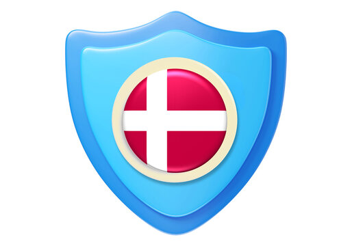 Denmark protection shield with national flag