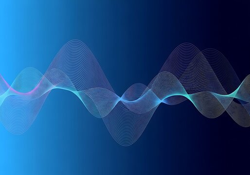 Abstract Blue Sound Wave Background