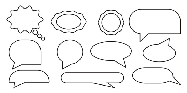 Collection of various speech bubbles and thought clouds for comics and illustrations