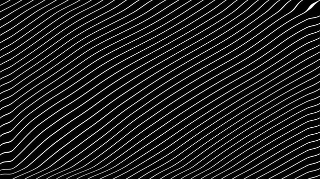 White Grey abstract curved wavy lines twist motion on black background.Visual white wavy line on black motion background.Minimal abstract thin white color wavy line moving background.