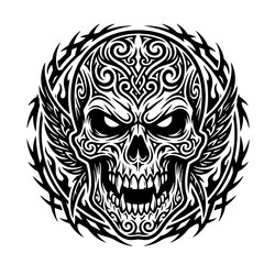 Obraz premium tribal skull tattoo