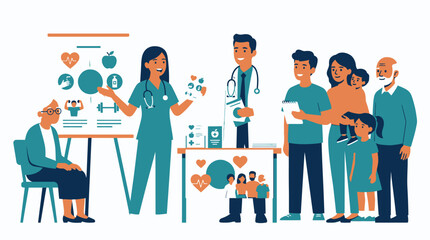 Fototapeta premium Family Health Consultation with Doctor and Diverse Generations.