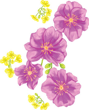 Elegant Floral Arrangement for Perfume Label Hand Drawn Botanical Sketch Illustration