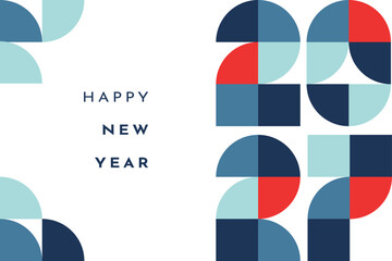 Obraz premium Geometric Happy New Year 2027 Illustration Summer Ocean Colors