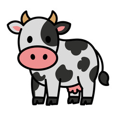 Fototapeta premium Spotted Dairy Cow Livestock Vector