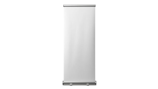 Suspended roller banner mockup on transparent background