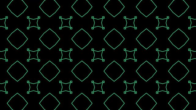 4K Motion Graphic Organic Emerald Green Geometric Floral Pattern with Alpha Channel

