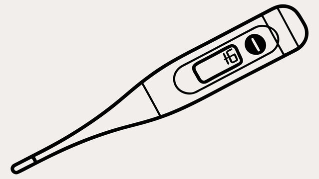 Digital thermometer displays body temperature readings for clinical health monitoring and fever detection.