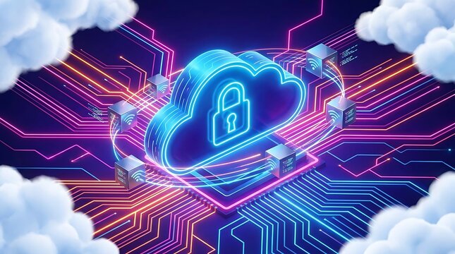 Secure cloud computing network with encrypted data transmission and protection