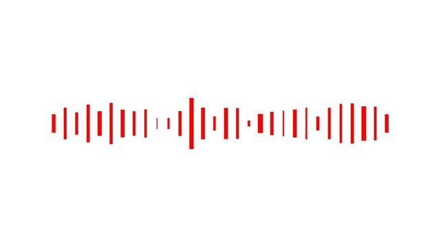 Animated red sound meter overlay with dynamic equalizer bars for video editing, broadcast graphics, advertising and creative motion design. Professional element with alpha channel