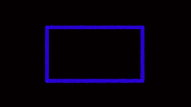 Rectangle shape glows with a vibrant blue neon light against a dark black background which provides a simple minimalist aesthetic that works perfectly for modern digital interface and design projects.