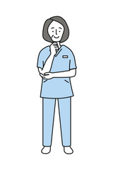 Fototapeta premium Senior female nurse with clipboard for healthcare and clinic service