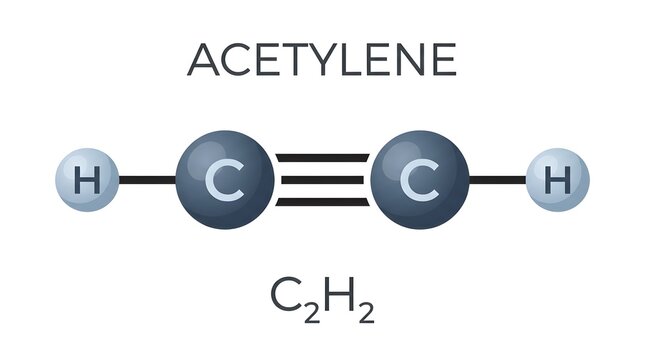 Acetylene C2H2 Chemical Molecular Structure Diagram