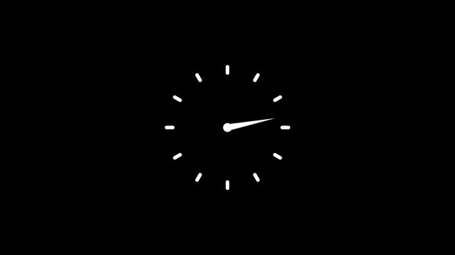 clean and modern clock icon animation representing time,clock face animation video 4k.