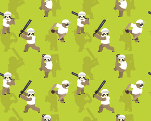 Naklejka premium Sloth Sport Baseball Player Seamless Pattern Background