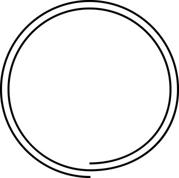 Ilustrasi Bingkai Lingkaran Outline Minimalis untuk Tata Letak Modern
