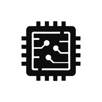 Computer Chip Icon for Technology and Electronics