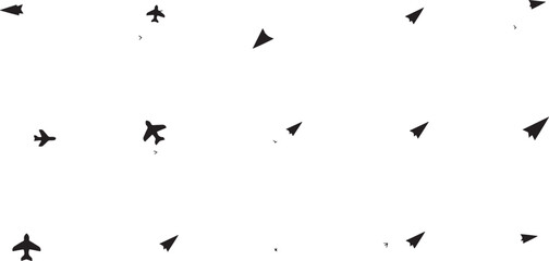 Obraz premium High Contrast Black And White Photo Of Swallows Flying. Ink Effect. 38