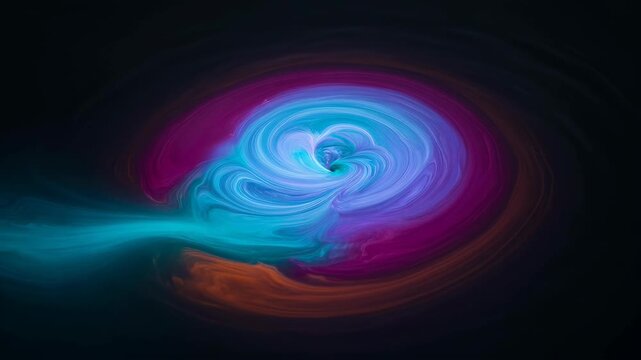 Abstract smoke colours swirling blue purple nebula black background, with cyan magenta orange swirl, flowing light, soft motion, neon spiral, luminous glow, fluid motion for SEO searchable abstract
