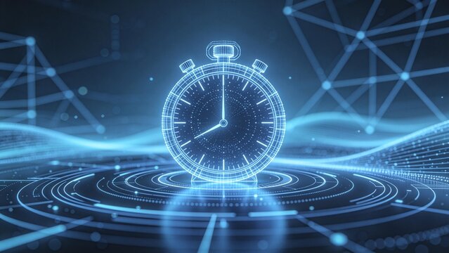 Digital clock with futuristic design