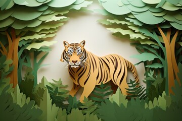 Fototapeta premium Tiger in the forest wildlife outdoors animal.