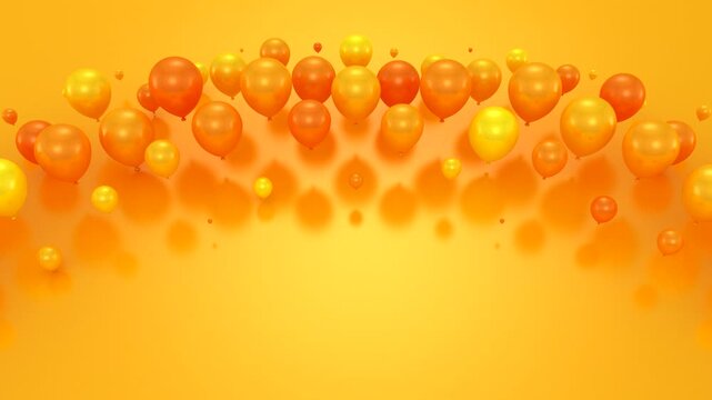 Balloons Form a Wave. Abstract motion, two color, 3d rendering, 4k resolution
