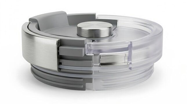 Modern round plastic and metal lid for a reusable water bottle. icustomizable insulated lids
