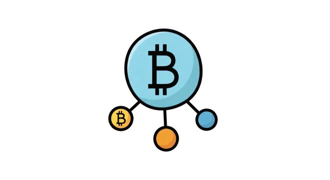 Bitcoin cryptocurrency blockchain technology symbol.