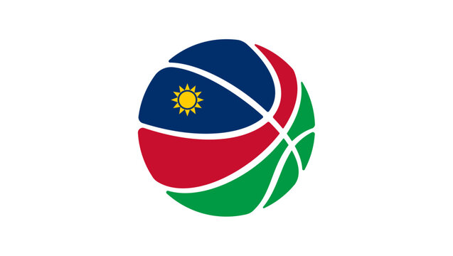 Namibia basketball flag, color vector illustration