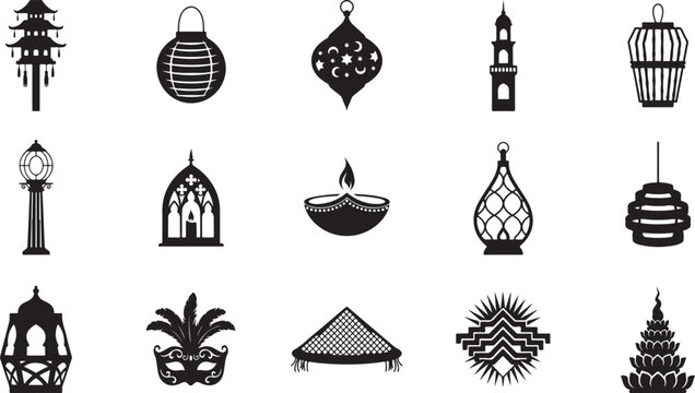 Collection Of Hanging Christmas Ornaments With Decorative Patterns, Perfect For Festive Backgrounds, Wrapping Paper, And Seasonal Designs. 271