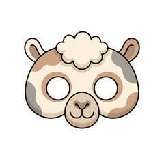 Fototapeta premium Adorable Llama Head Mask Vector Illustration on White Background