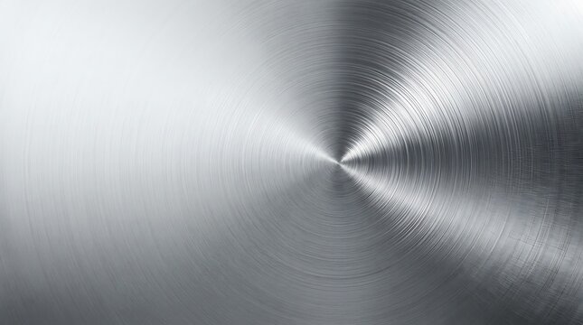 Brushed silver metal background with circular radial texture