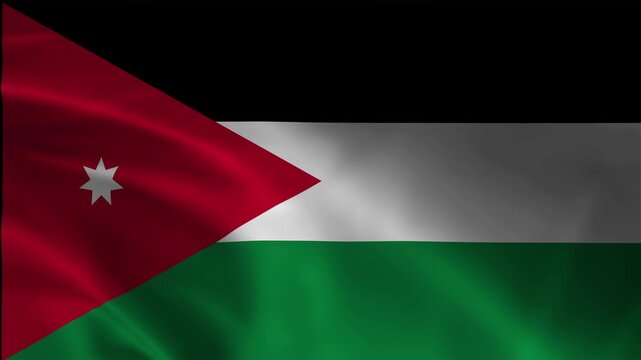 Waving Jordan Flag Seamless Loopable Animated Background Footage