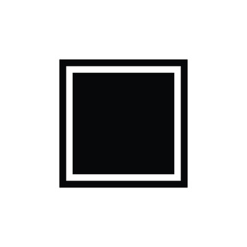 Minimalist black square frame or border with thick black outer edge and thin white inner space on white background.