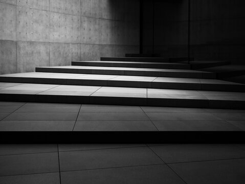 Architecture details Cement concrete Stairs Modern building shade shadow lighting Abstract background