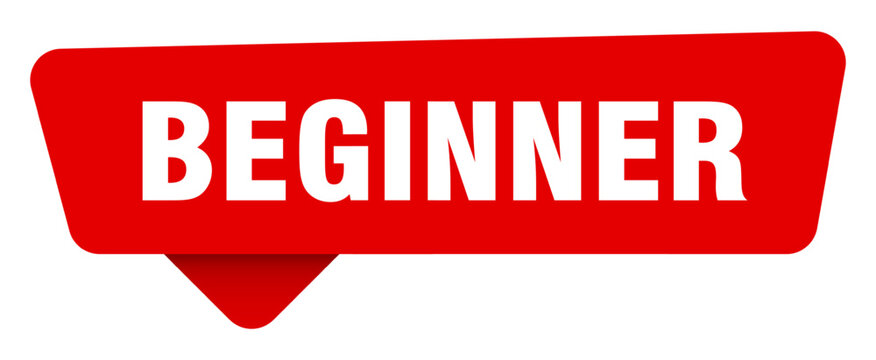 beginner red sticker isolated on transpatent background. beginner sign