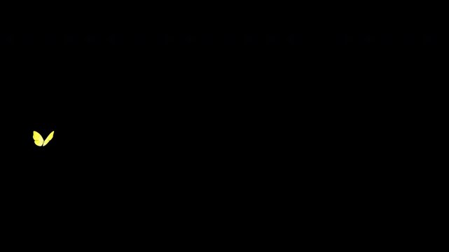 Yellow Butterfly Animation On Transparent Background