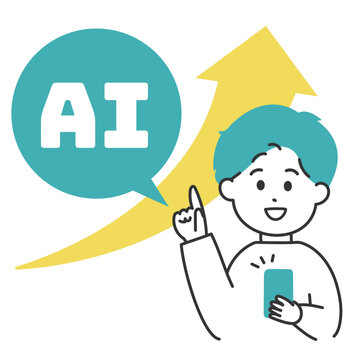 AI投資で成功する男性のイラスト