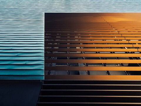 Metal pattern Architecture details Modern building facade shade lighting