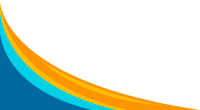 Abstract Blue and Orange Wave Corner Shape 