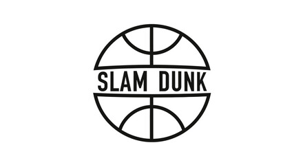 Basketball ball logo with slam dunk text. © Sendal