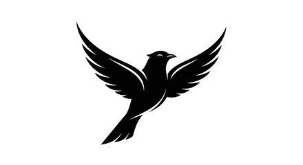 Obraz premium Black bird silhouette in flight logo icon