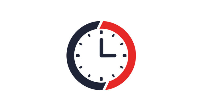 Analog clock icon with red highlighted timer segment.