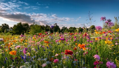 Obraz premium Vibrant Wildflowers In A Lush Meadow