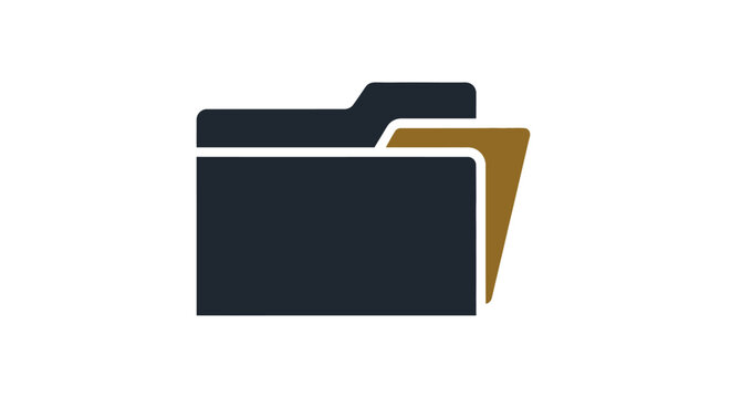 Black folder icon with inner document.